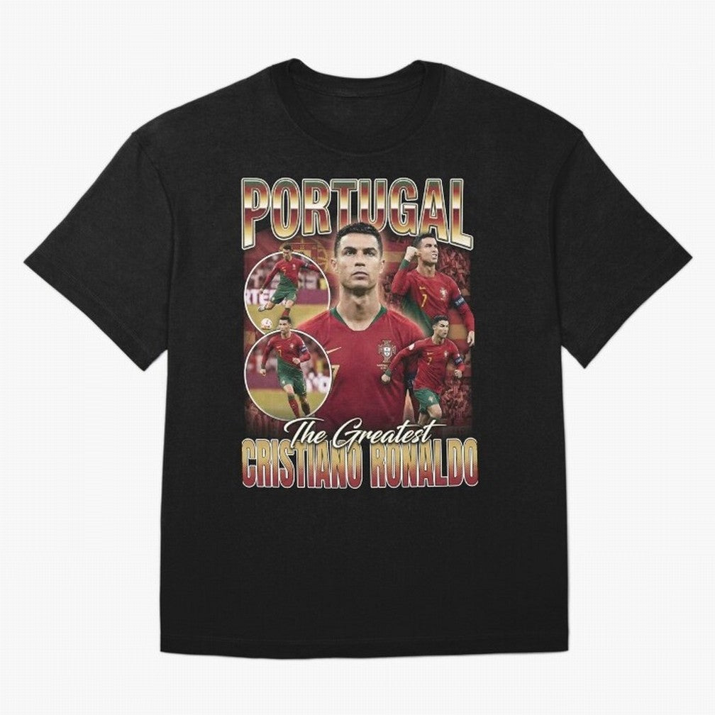 Cristiano Ronaldo Portugal Vintage Oversized T-Shirt Celebrate Soccer Greatness during the FIFA World Cup 2026 Group Stage Journey through Neymar Highlights, England and Germany Pride, Stadium Memories, Football Loyalty, International Chants and