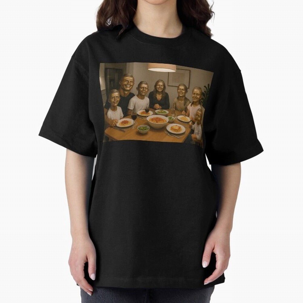 Ronaldo Bust Family Dinner Oversized T-Shirt Bring Champion Energy into Global Football Passion for FIFA World Cup 2026, Connected to Haaland and Mbappe, Netherlands, Stadium Chants, National Pride, Trophy Dreams and Unforgettable Football