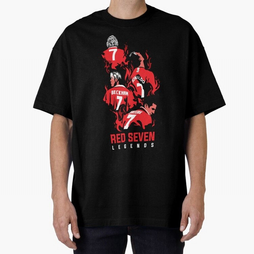 The Red Seven - Man Utd Oversized T-Shirt Represent the Passion of FIFA World Cup 2026 Group Stage Built around Neymar, Brazil Energy, Stadium Memories, Football Loyalty, International Chants and Championship Tradition; Ideal for Fans Who Follow