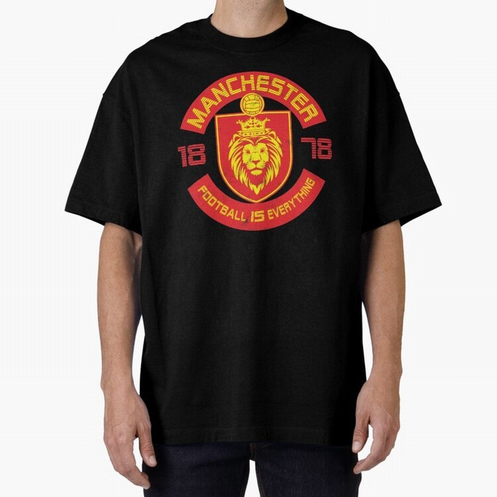 Football Is Everything - Manchester Squad Retro Oversized T-Shirt Celebrate Soccer Greatness during Match Day Hype around FIFA World Cup 2026 Group Stage, Neymar, Haaland and Cristiano Ronaldo, Portugal, Spain and Germany, Match Day Excitement,