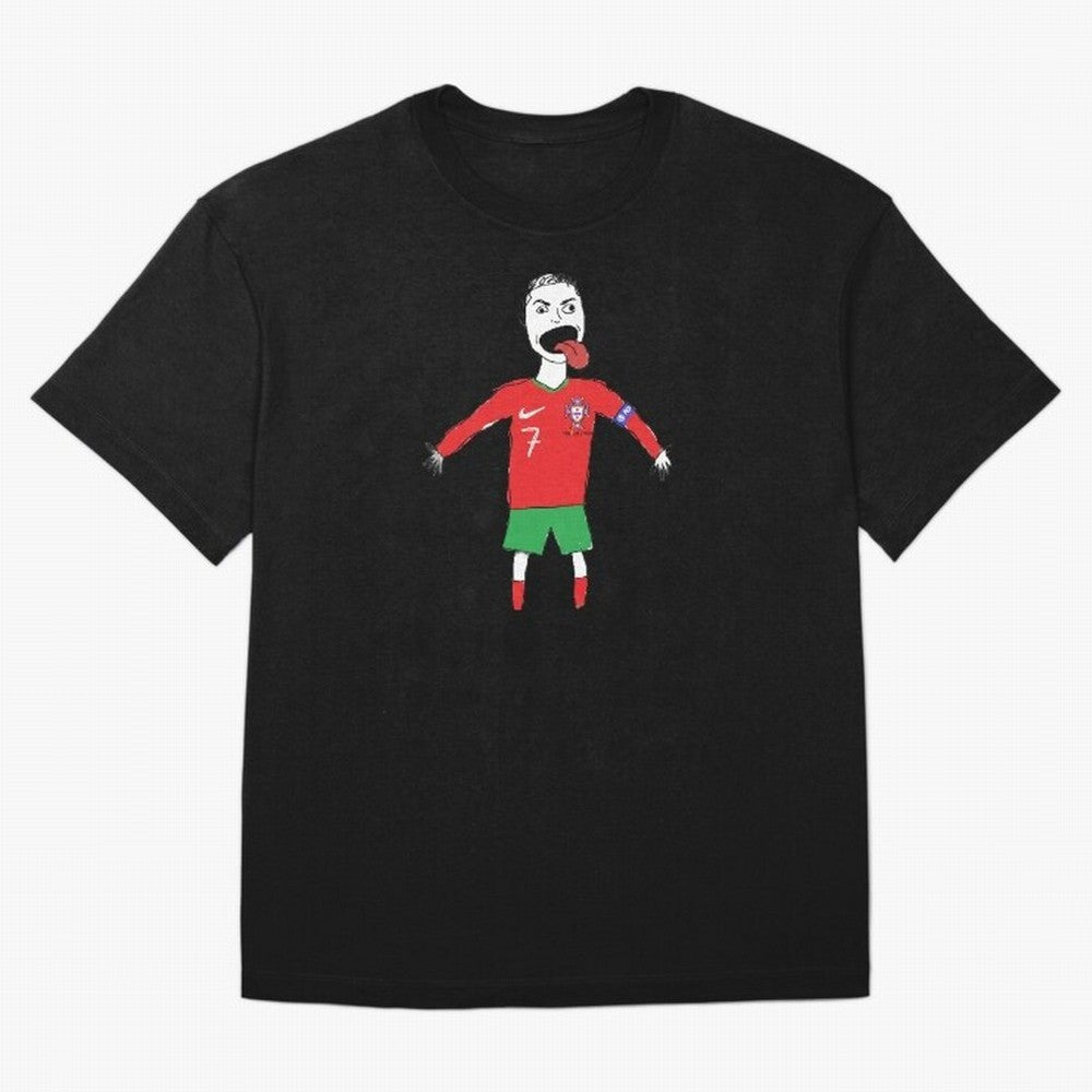 Badly Drawn Ronaldo Oversized T-Shirt Celebrate Every Goal in FIFA World Cup 2026 USA Canada Mexico with Mbappe and Neymar, Portugal, Spain and Germany Energy, Sports Nostalgia, International Competition, Famous Players and Unforgettable Victories;