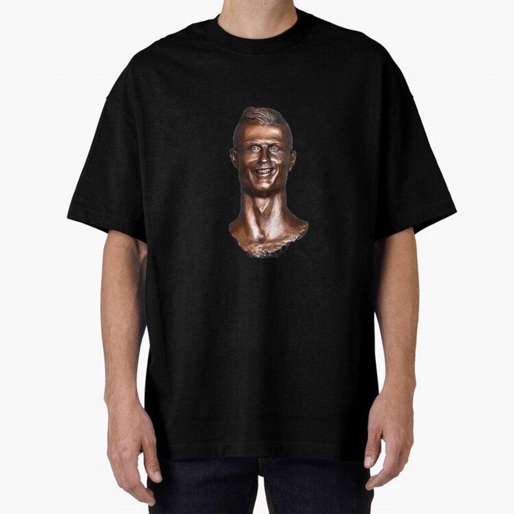 Cristiano Ronaldo Statue Oversized T-Shirt Enjoy the Biggest Football Party of FIFA World Cup 2026 USA Canada Mexico Made for Mbappe, Portugal, Spain and Germany Energy, Championship Spirit, Famous Goals, Roaring Crowds and International Football