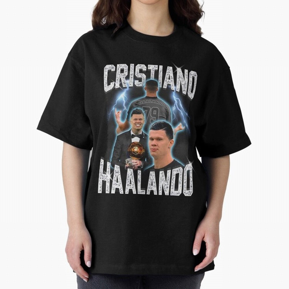 Cristiano Haalando Oversized T-Shirt Celebrate Global Passion for FIFA World Cup 2026 USA Canada Mexico Spirit, Capturing Spain and Netherlands, Messi, Champion Mindset, Group Stage Buzz, Knockout Tension and Passionate Fan Culture; Perfect for