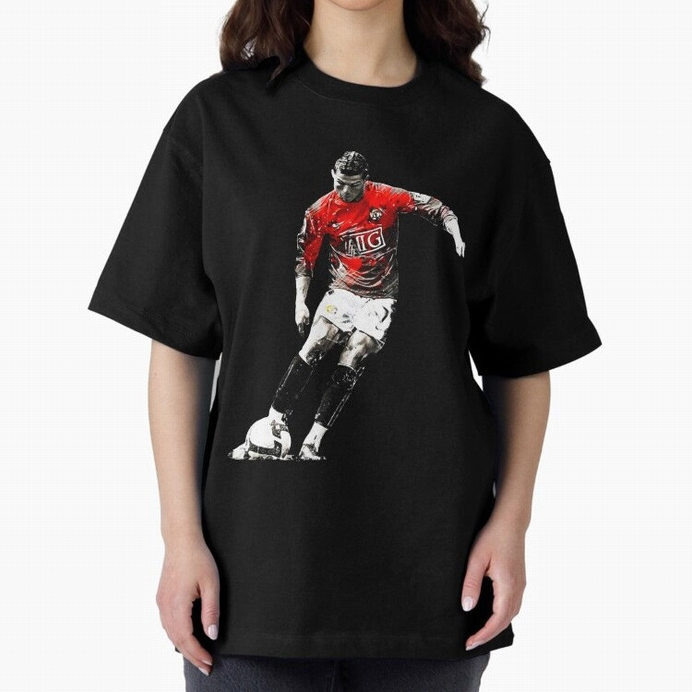 Cristiano Ronaldo Manchester 2008 Oversized T-Shirt Represent Football Lovers during Global Football Passion for FIFA World Cup 2026, Built around Mbappe, France and Portugal, Fan Favorite Moments, National Team Passion, Big Match Drama and Soccer