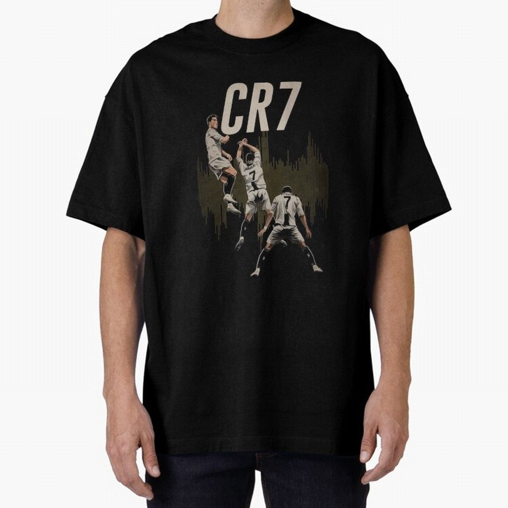 Illustration Ronaldo Design Oversized T-Shirt Support Your Favorite Stars during FIFA World Cup 2026 Group Stage Spirit, with Argentina, CR7, Football History, Final Match Energy, Crowd Noise and Once in a Lifetime Moments; Made for Die Hard