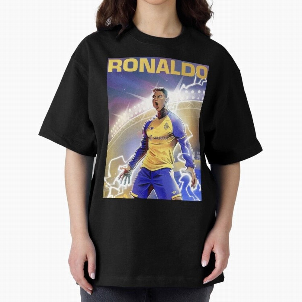 Ronaldo Al-Nassr Football Club - Oversized T-Shirt Enjoy the Biggest Football Party of Global Football Passion for FIFA World Cup 2026 USA Canada Mexico, Centered on Mbappe, Argentina and Brazil, Game Day Rituals, Football Legends, Country Pride