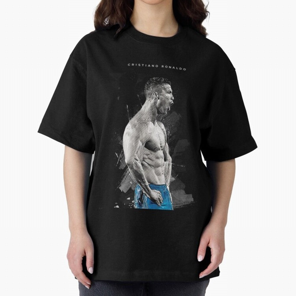 Cristiano Ronaldo Cristiano Ronaldo Oversized T-Shirt Share the Excitement of FIFA World Cup 2026 Spirit, with Spain, Haaland and Mbappe, Goal Celebration Energy, Supporter Heritage, Football Icons and Worldwide Tournament Joy; Ideal for Football