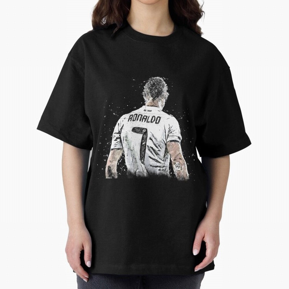 Cristiano ronaldo back Oversized T-Shirt Join Supporters Worldwide for Match Day Hype around FIFA World Cup 2026 Group Stage, Cristiano Ronaldo, Haaland and CR7, Argentina, France and Brazil, Goal Celebration Energy, Supporter Heritage, Football