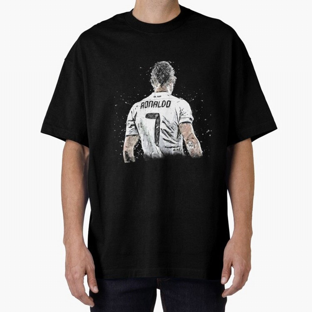 Cristiano ronaldo back Oversized T-Shirt Join Supporters Worldwide for Match Day Hype around FIFA World Cup 2026 Group Stage, Cristiano Ronaldo, Haaland and CR7, Argentina, France and Brazil, Goal Celebration Energy, Supporter Heritage, Football