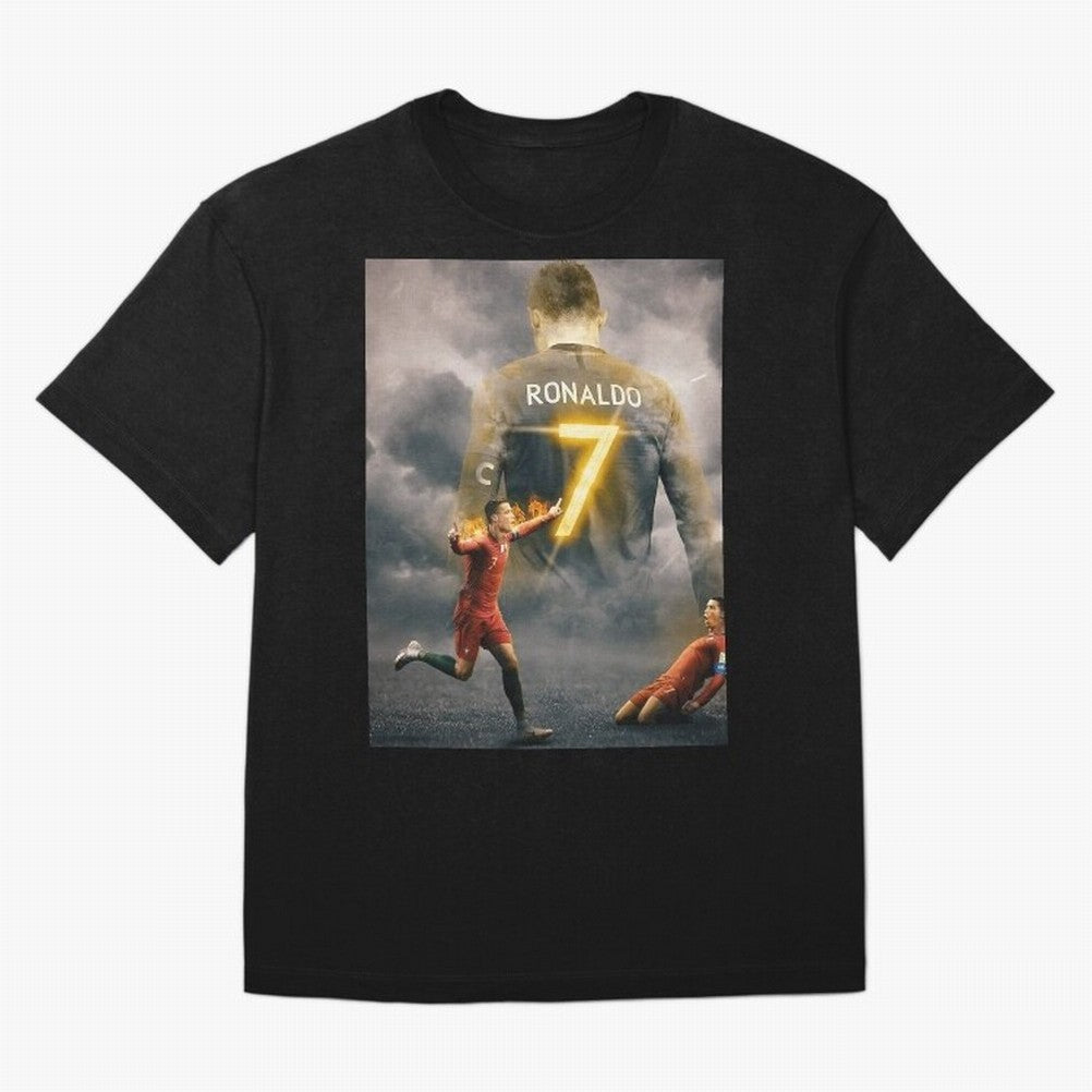 Aesthetic ronaldo poster Oversized T-Shirt Make Your Look Match the FIFA World Cup 2026 Journey through Mbappe and Neymar Highlights, France Pride, Retro Football Energy, Iconic Rivalries, Trophy Chase Drama and Stadium Atmosphere; Made for
