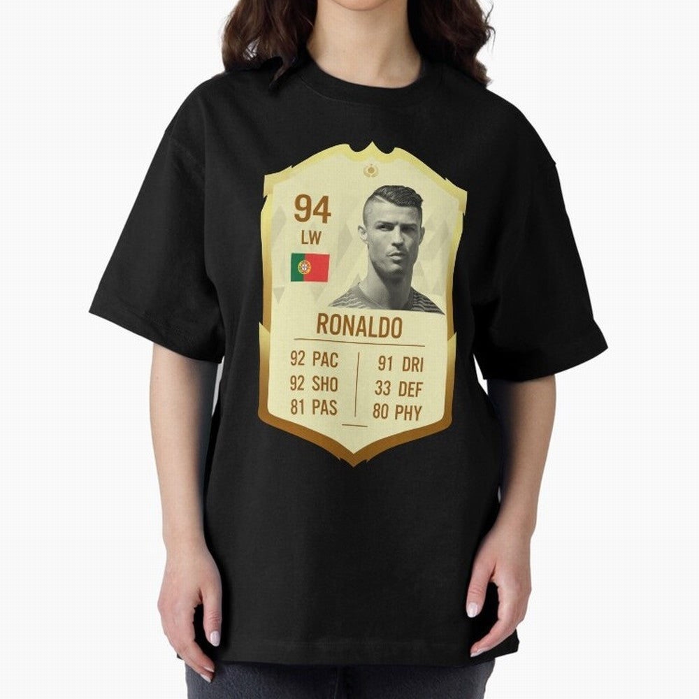 Cristiano Ronaldo Ultimate Card Oversized T-Shirt Celebrate Unforgettable Nights in the FIFA World Cup 2026 Group Stage Journey through Messi, CR7 and Mbappe Highlights, England and Germany Pride, Goal Celebration Energy, Supporter Heritage,