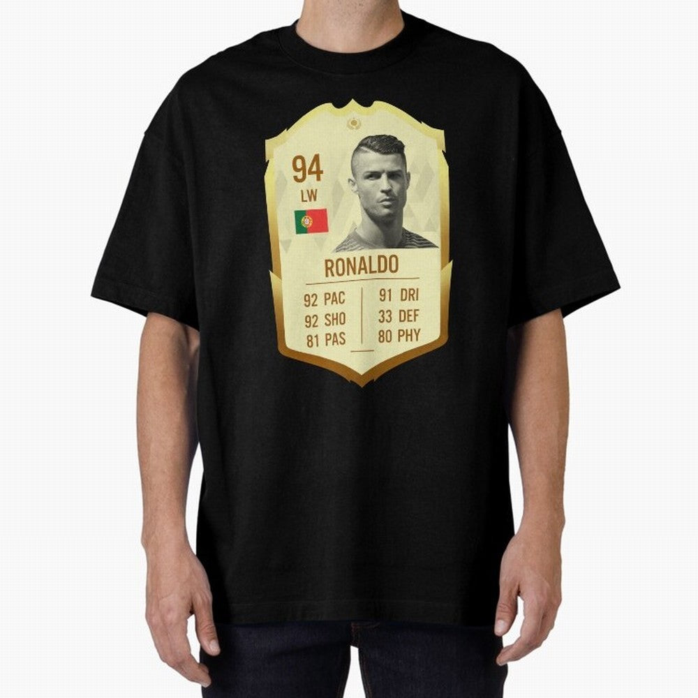 Cristiano Ronaldo Ultimate Card Oversized T-Shirt Celebrate Unforgettable Nights in the FIFA World Cup 2026 Group Stage Journey through Messi, CR7 and Mbappe Highlights, England and Germany Pride, Goal Celebration Energy, Supporter Heritage,