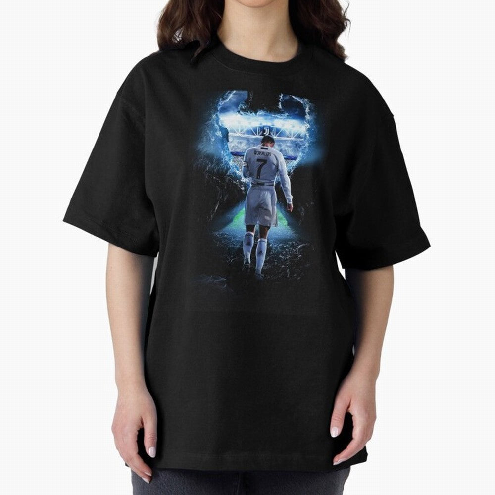 Football player Oversized T-Shirt Turn Up for FIFA World Cup 2026 Group Stage Made for CR7 and Messi, Argentina Energy, Game Day Rituals, Football Legends, Country Pride and the Road to the Final; Ideal for Football Dads, Football Moms, Friends,