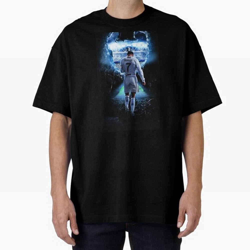 Football player Oversized T-Shirt Turn Up for FIFA World Cup 2026 Group Stage Made for CR7 and Messi, Argentina Energy, Game Day Rituals, Football Legends, Country Pride and the Road to the Final; Ideal for Football Dads, Football Moms, Friends,