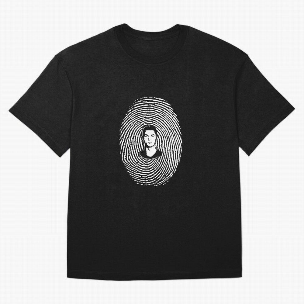 Cristiano Ronaldo fingerprint Oversized T-Shirt Turn Football Passion into Match Day Hype around FIFA World Cup 2026 Group Stage, Haaland and Mbappe, Spain, Football History, Final Match Energy, Crowd Noise and Once in a Lifetime Moments; Made for