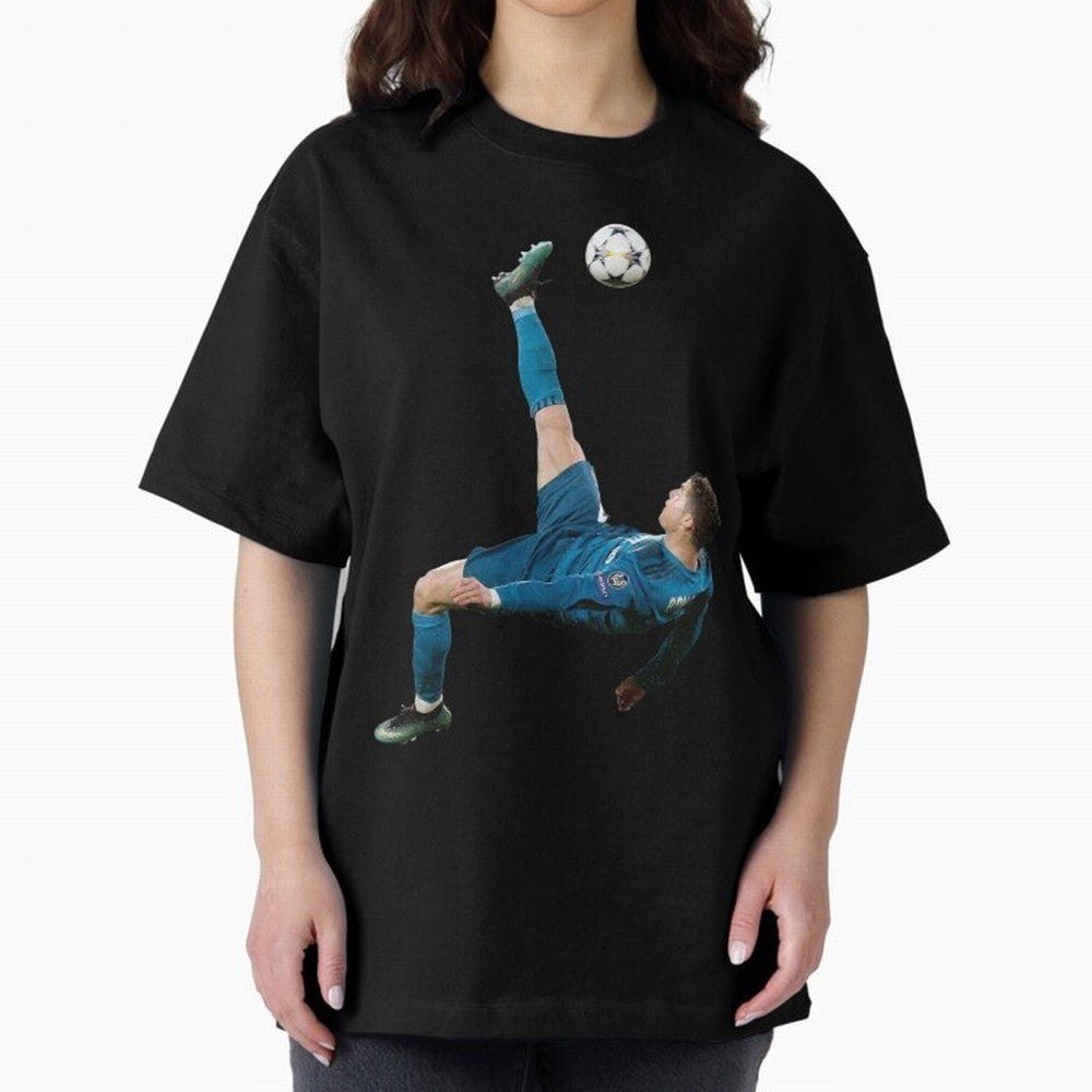 CRISTIANO RONALDO BICYCLE KICK Classic Oversized T-Shirt Feel the Trophy Chase of the FIFA World Cup 2026 Group Stage Journey through Haaland and Mbappe Highlights, England, France and Netherlands Pride, Vintage Soccer Flavor, Modern Football