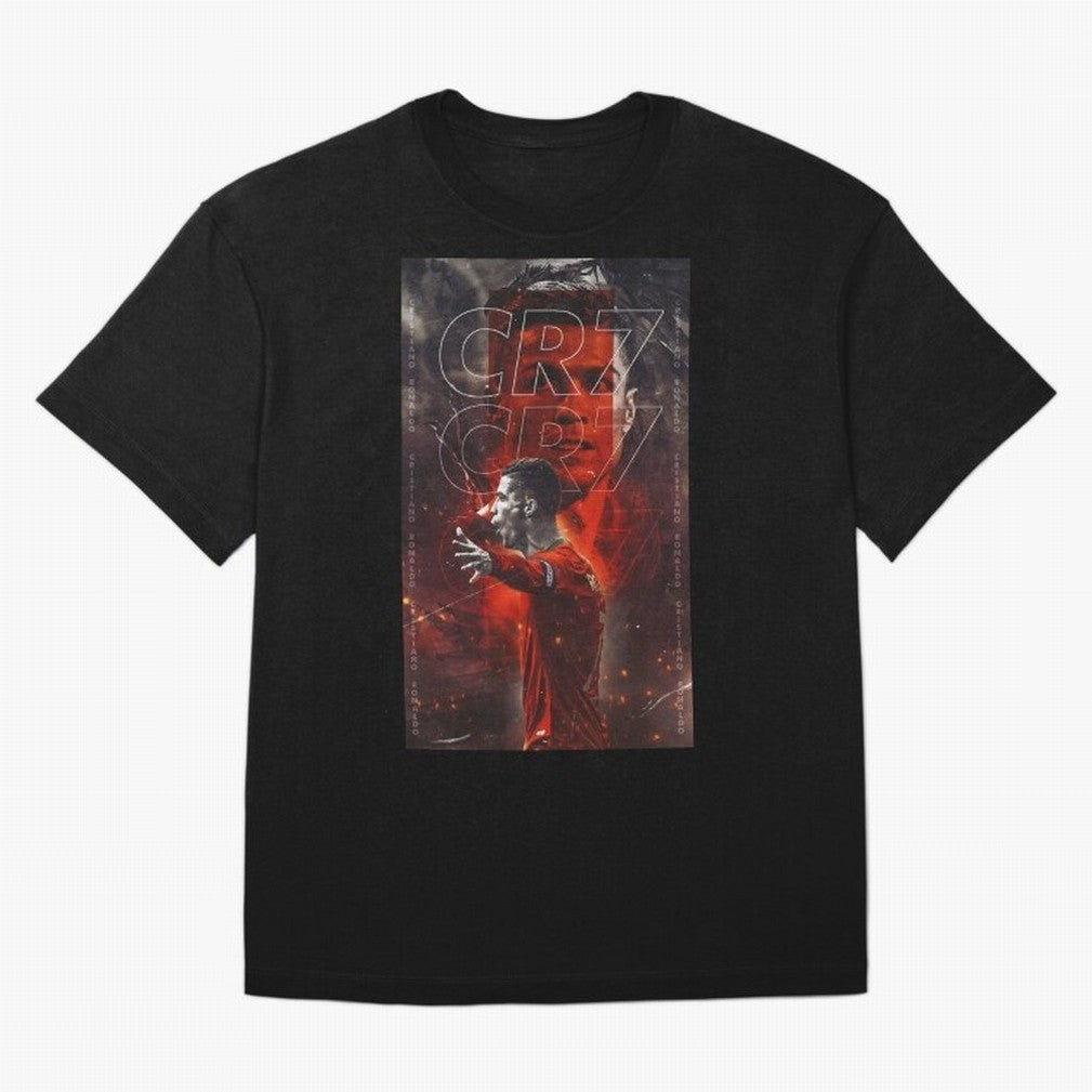 Cristiano Ronaldo Art Oversized T-Shirt Celebrate the Biggest Stage of Match Day Hype around FIFA World Cup 2026, Messi, CR7 and Mbappe, France and Portugal, Tournament Hype, Historic Matchups, Family Viewing Parties and Global Sports Pride;