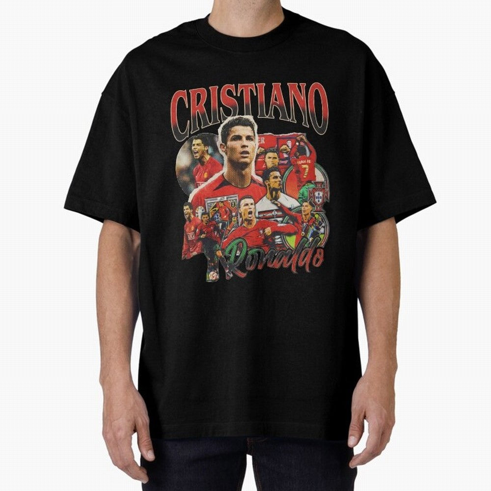 Retro Cristiano Ronaldo Oversized T-Shirt Celebrate Unforgettable Nights in the FIFA World Cup 2026 Journey through CR7 Highlights, France Pride, Retro Football Energy, Iconic Rivalries, Trophy Chase Drama and Stadium Atmosphere; Great for