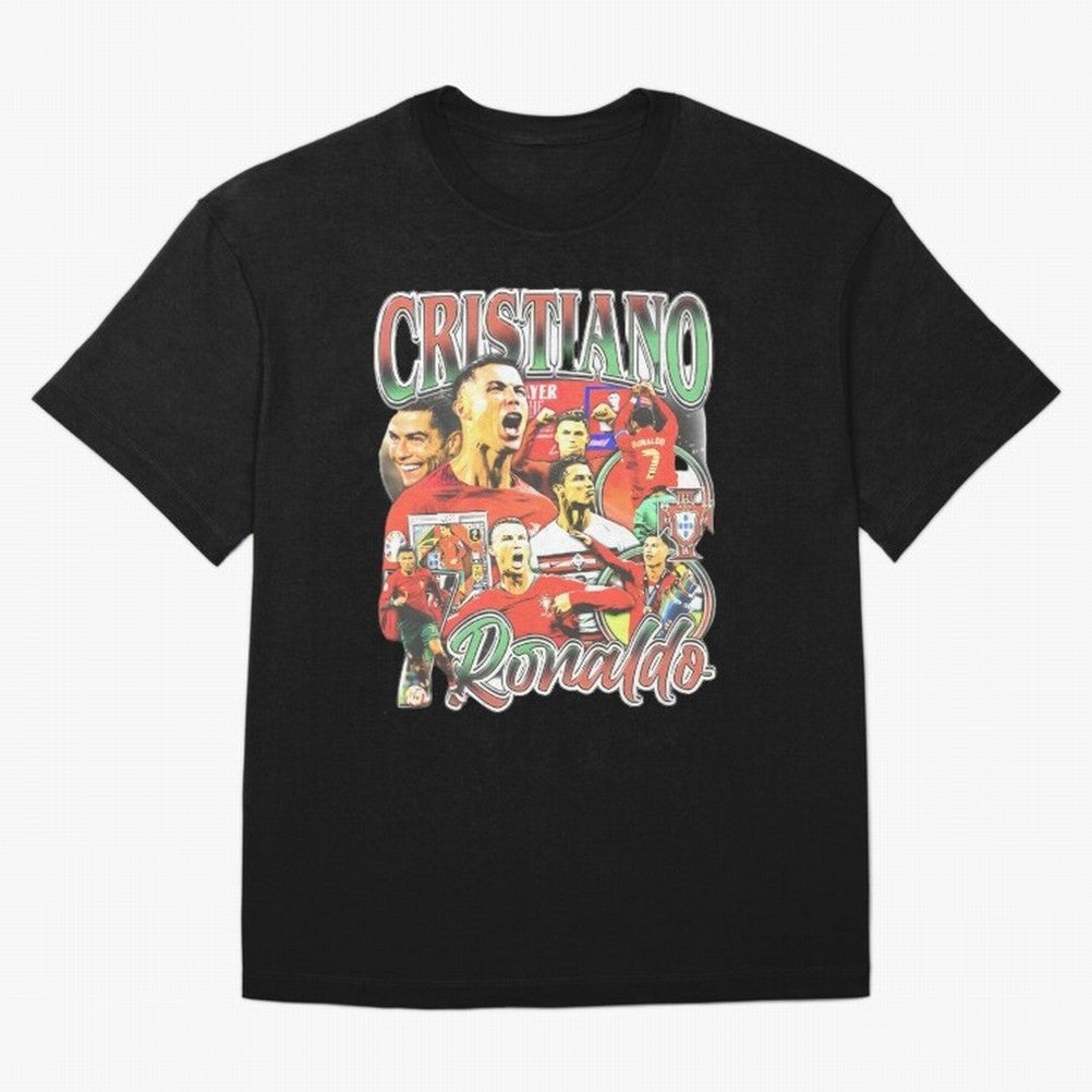 Cristiano Ronaldo Graphic Shirt Oversized T-Shirt Live for the Drama of FIFA World Cup 2026 USA Canada Mexico for Fans of Neymar and England, France and Netherlands, Bringing Sports Nostalgia, International Competition, Famous Players and