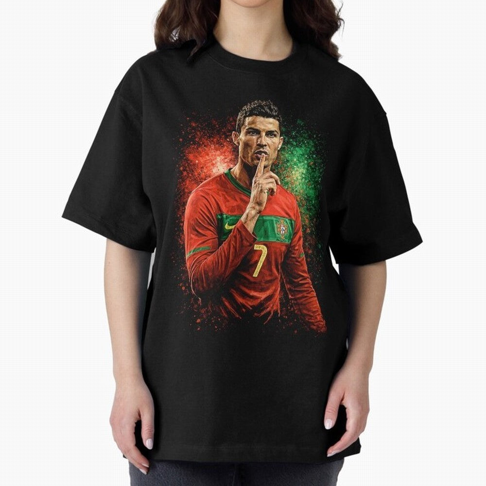 Cristiano Ronaldo Football Legend Oversized T-Shirt Bring Global Tournament Vibes to FIFA World Cup 2026 Spirit, Highlighting England, Mbappe, Match Day Excitement, Supporter Culture, Golden Goals and Global Football Passion; Ideal for Passionate