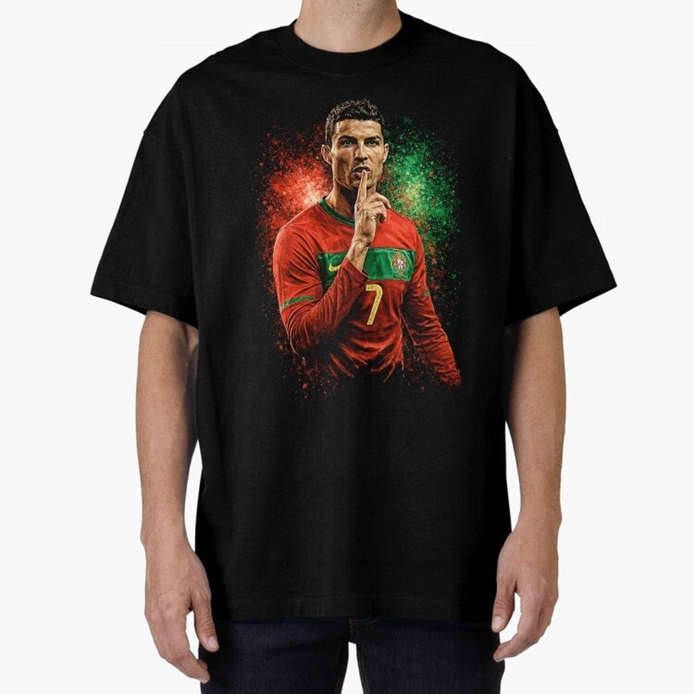 Cristiano Ronaldo Football Legend Oversized T-Shirt Bring Global Tournament Vibes to FIFA World Cup 2026 Spirit, Highlighting England, Mbappe, Match Day Excitement, Supporter Culture, Golden Goals and Global Football Passion; Ideal for Passionate