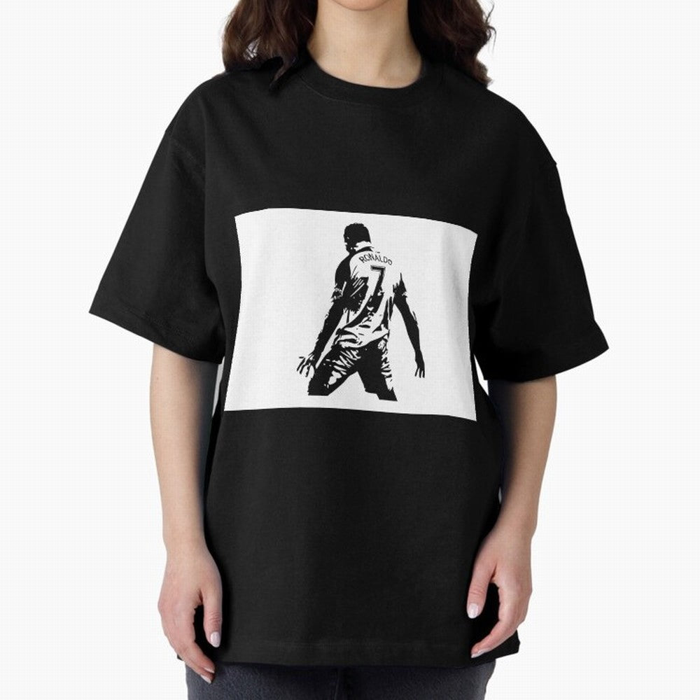 Cristiano Ronaldo Oversized T-Shirt Carry the Colors and Pride of FIFA World Cup 2026 Group Stage for Fans of Mbappe and Neymar and Netherlands, Bringing Soccer Culture, Superstar Moments, National Team Dreams and Competitive Fire; Great for Watch