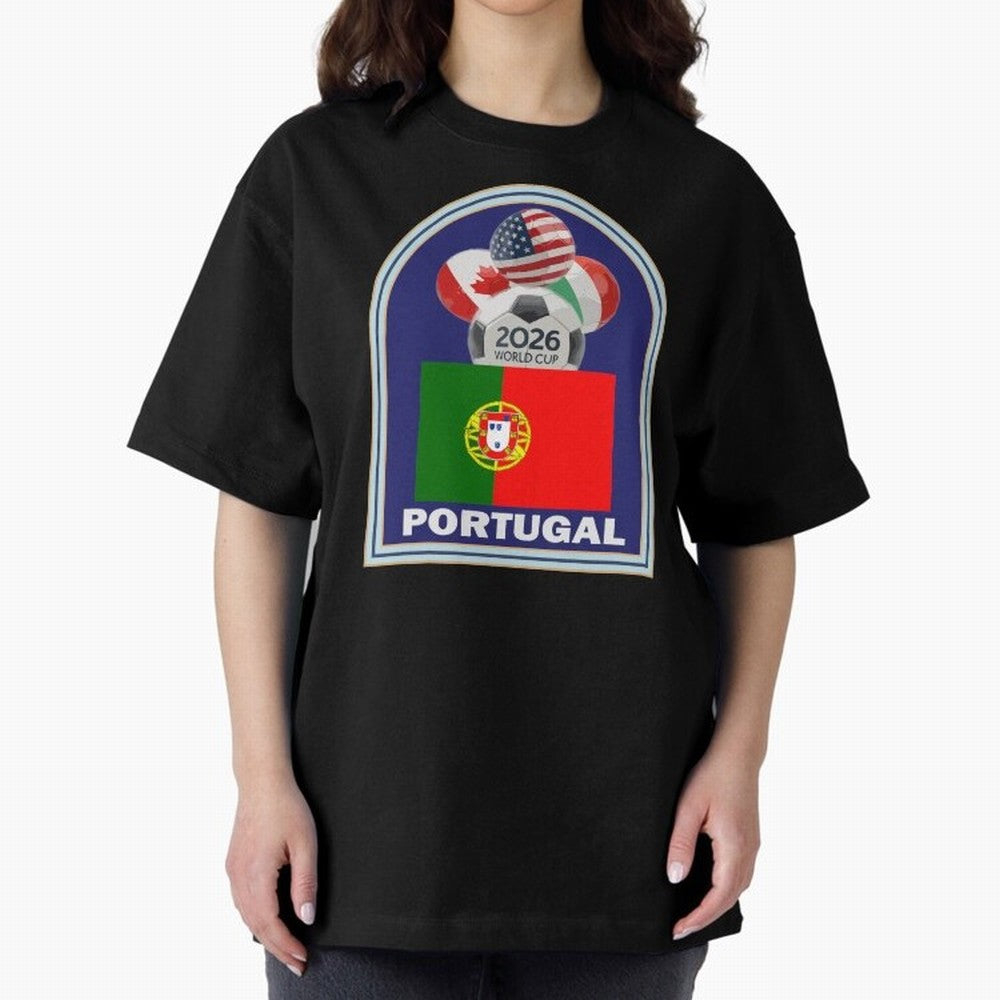 Portugal 2026 Soccer T-shirt Oversized T-Shirt Celebrate the Biggest Stage of FIFA World Cup 2026 Group Stage for Fans of Messi and England and Germany, Bringing Supporter Pride, Iconic Celebrations, Legendary Names and Global Match Day Energy;