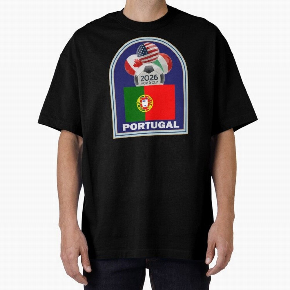 Portugal 2026 Soccer T-shirt Oversized T-Shirt Celebrate the Biggest Stage of FIFA World Cup 2026 Group Stage for Fans of Messi and England and Germany, Bringing Supporter Pride, Iconic Celebrations, Legendary Names and Global Match Day Energy;