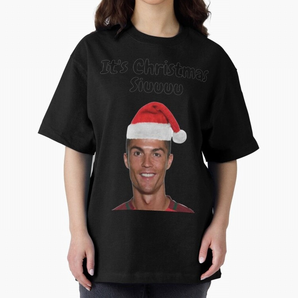 Cristiano Ronaldo Siuuu Funny Christmas Sweater Oversized T-Shirt Fuel the Hype around FIFA World Cup 2026 Spirit, Centered on Spain and Netherlands, CR7 and Messi, Stadium Memories, Football Loyalty, International Chants and Championship