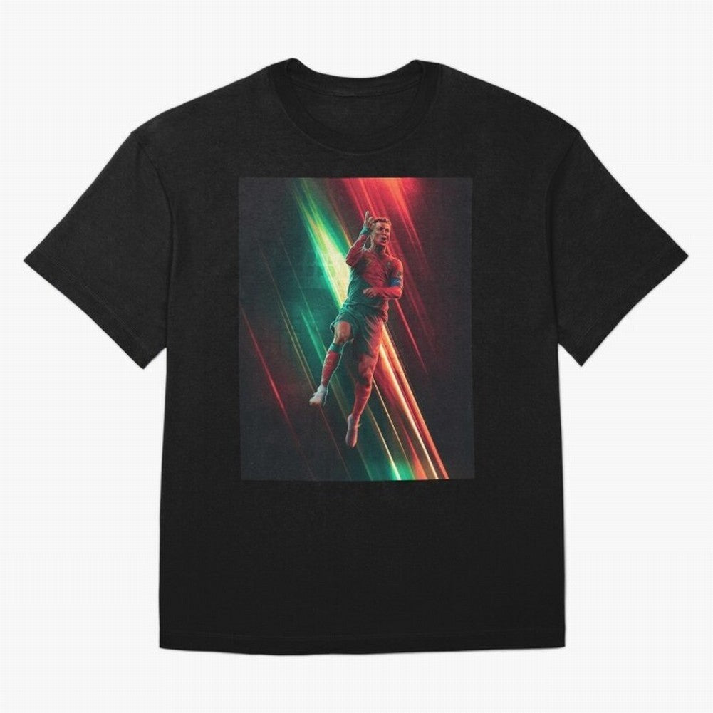 Cristiano Ronaldo Oversized T-Shirt Show Passion for the Stars of FIFA World Cup 2026 USA Canada Mexico Filled with CR7 and Messi, England Energy, Retro Football Energy, Iconic Rivalries, Trophy Chase Drama and Stadium Atmosphere; Ideal for