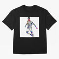 Cristiano Ronaldo art design. Cristiano Ronaldo sketch art Oversized T-Shirt Bring Home the FIFA World Cup 2026 Group Stage Journey through Cristiano Ronaldo Highlights, Spain and Netherlands Pride, Worldwide Fan Energy, Dramatic Goals, Stadium