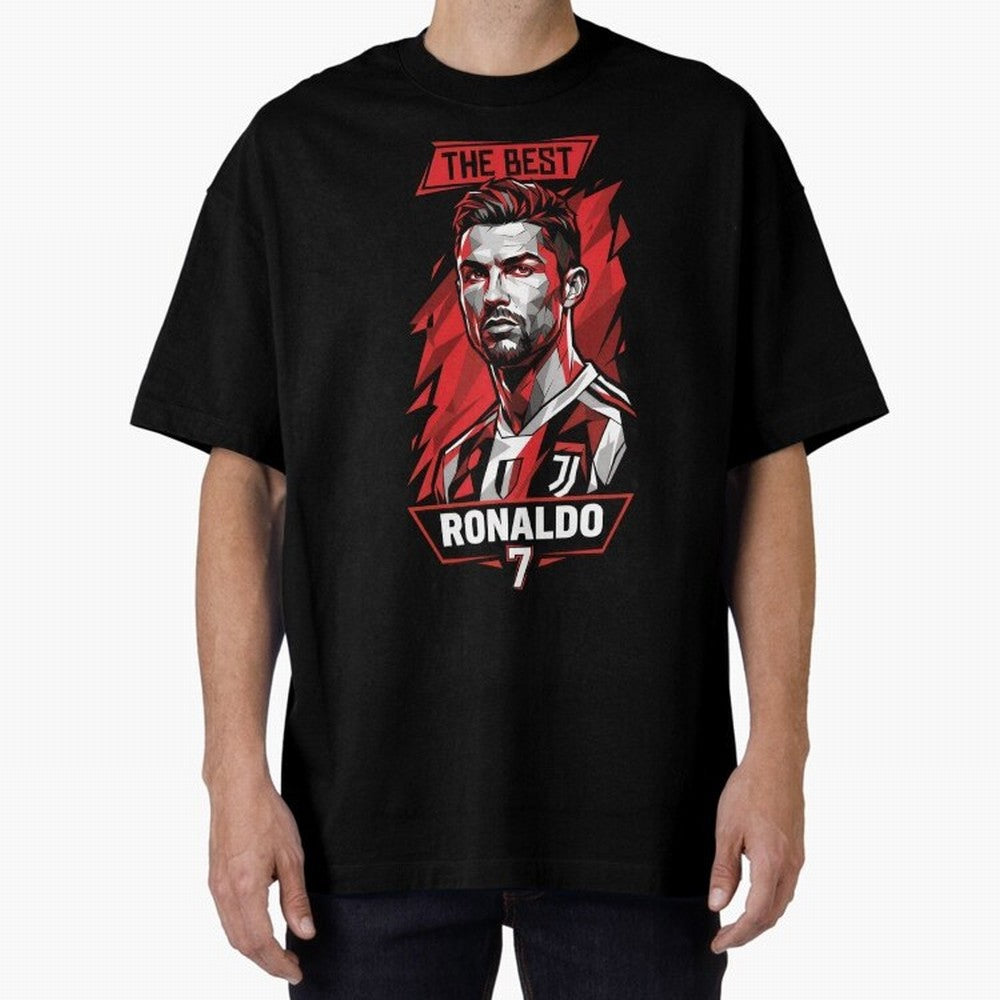 Cristiano Ronaldo CR7 Geometric Vector Portrait Oversized T-Shirt Follow the Road to FIFA World Cup 2026 Group Stage Spirit, Driven by Brazil, Portugal and Argentina, Neymar, Stadium Memories, Football Loyalty, International Chants and Championship