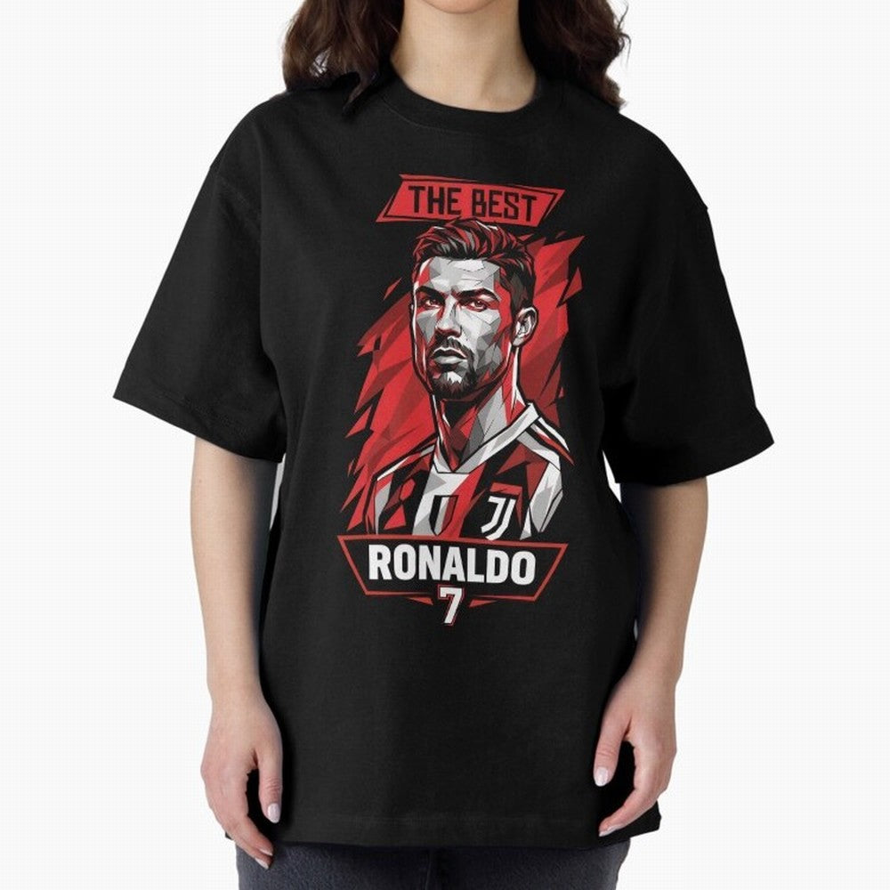 Cristiano Ronaldo CR7 Geometric Vector Portrait Oversized T-Shirt Follow the Road to FIFA World Cup 2026 Group Stage Spirit, Driven by Brazil, Portugal and Argentina, Neymar, Stadium Memories, Football Loyalty, International Chants and Championship