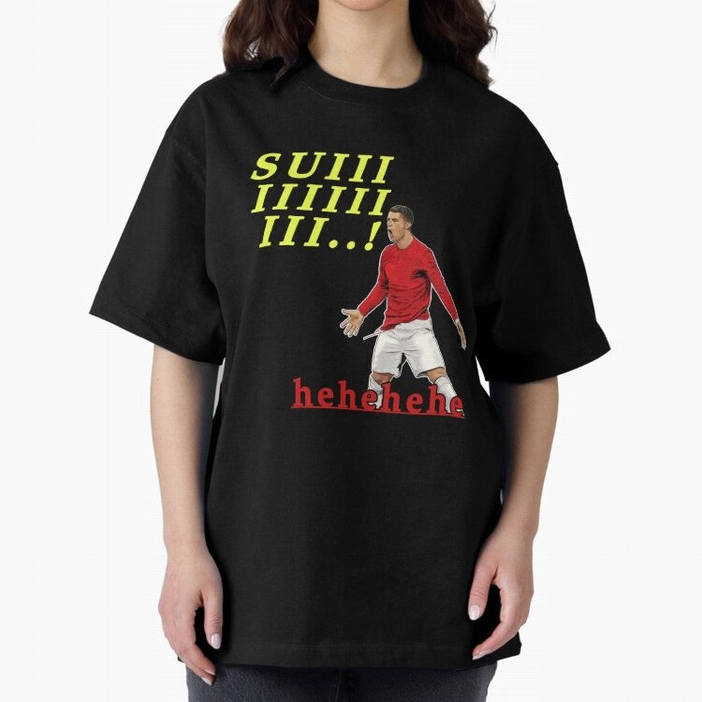 Hehehe suiii !! Cristiano ronaldo goal Oversized T-Shirt Create the FIFA World Cup 2026 Journey through Haaland Highlights, England and Germany Pride, Soccer Culture, Superstar Moments, National Team Dreams and Competitive Fire; Made for Die Hard