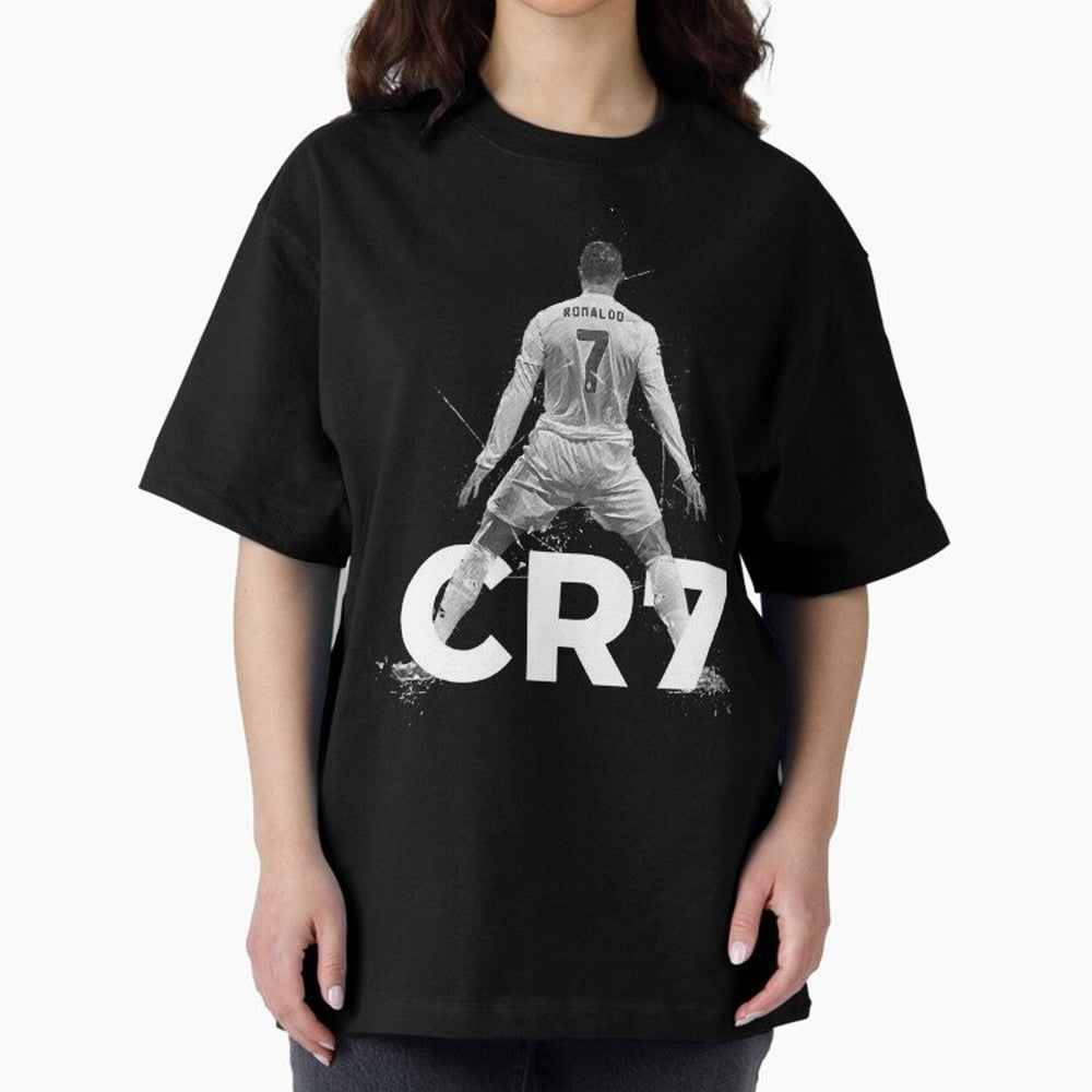 Cristiano Ronaldo Oversized T-Shirt Support Iconic Players in FIFA World Cup 2026 Spirit, Capturing Argentina, Messi, Stadium Chants, National Pride, Trophy Dreams and Unforgettable Football Memories; Ideal for Fans Who Follow Messi, Cristiano
