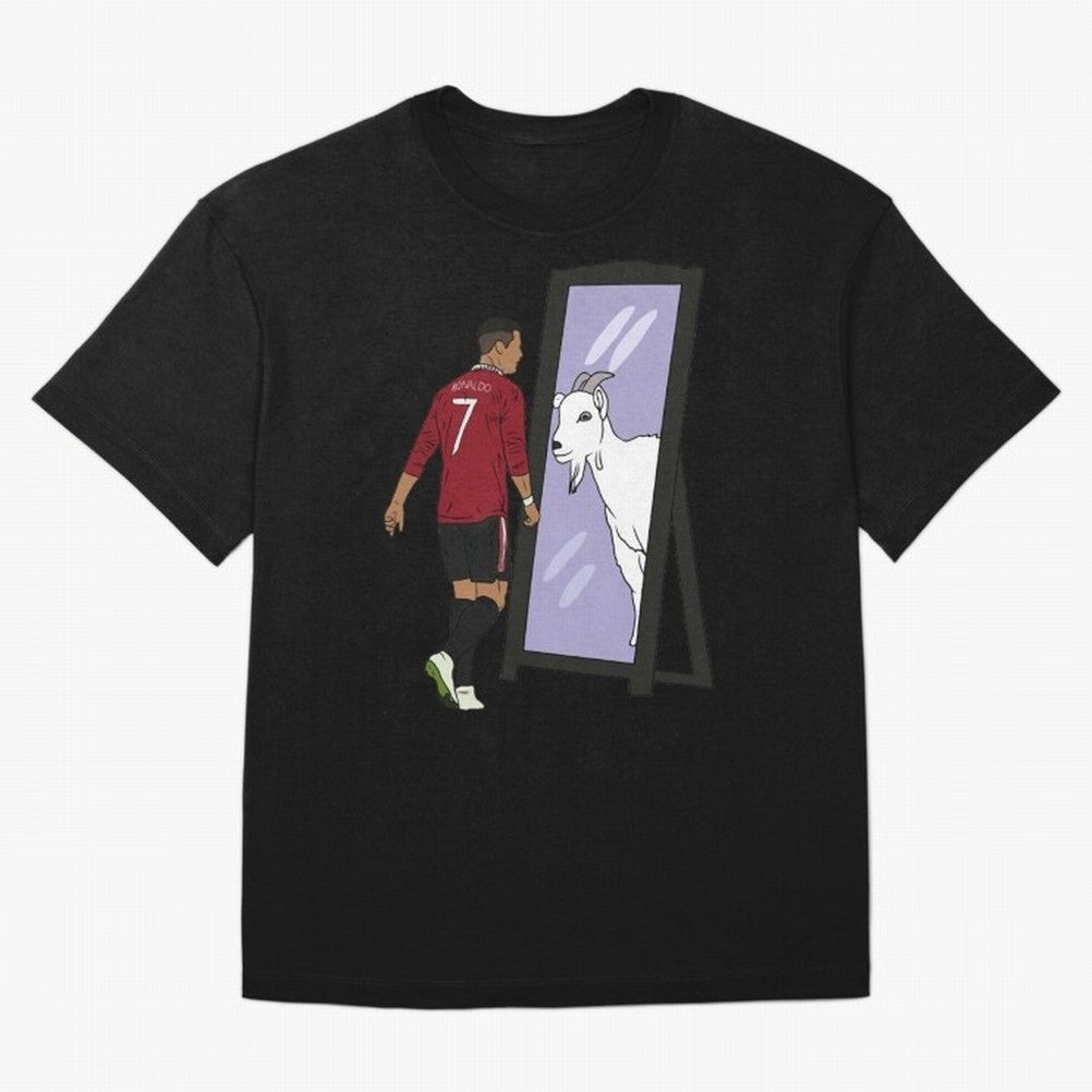Cristiano Ronaldo Mirror GOAT Oversized T-Shirt Cheer through Every Moment of the FIFA World Cup 2026 Group Stage Journey through Cristiano Ronaldo, Haaland and CR7 Highlights, Portugal, Spain and Germany Pride, Sports Nostalgia, International