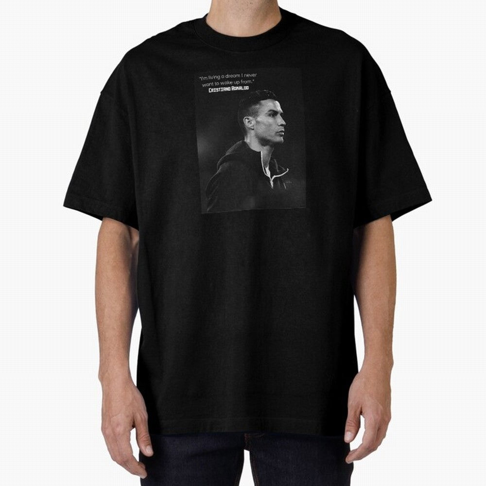 Cristiano Ronaldo motivational quote Oversized T-Shirt Celebrate Match Day Hype around FIFA World Cup 2026 Group Stage, Messi, CR7 and Mbappe, Spain and Netherlands, Global Supporter Spirit, Legendary Goals, National Colors and Tournament