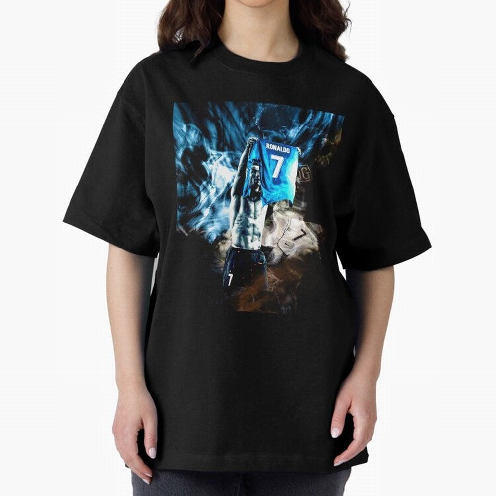 Cristiano Ronaldo Graphic Oversized T-Shirt Enjoy the Biggest Football Party of FIFA World Cup 2026 Group Stage for Fans of Messi, Neymar and Mbappe and Spain and Netherlands, Bringing Classic Soccer Heritage, Championship Pressure, Fan Loyalty and