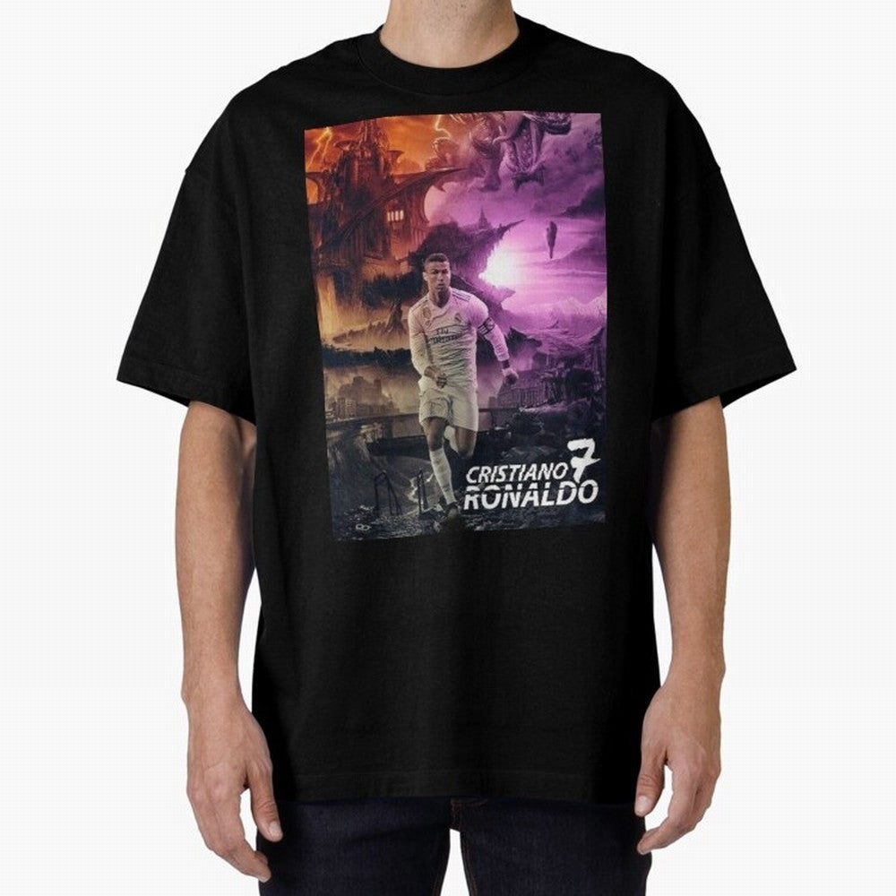 Cristiano Ronaldo | CR7 Design Oversized T-Shirt Treasure FIFA World Cup 2026 USA Canada Mexico Spirit, Featuring France and Portugal, CR7, Stadium Chants, National Pride, Trophy Dreams and Unforgettable Football Memories; Perfect for Fans,