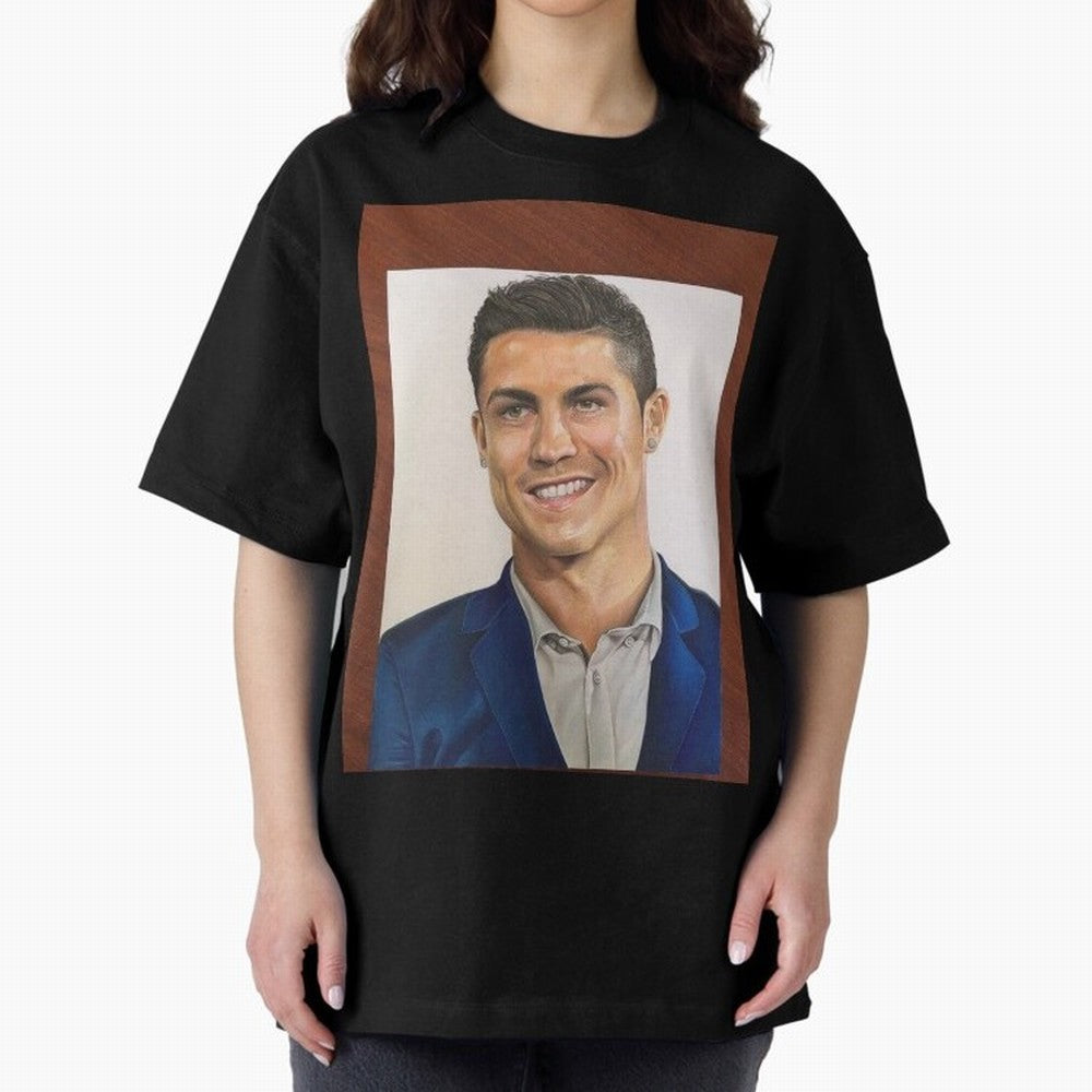 cristiano ronaldo Oversized T-Shirt Carry Global Football Passion for FIFA World Cup 2026, Featuring Messi, CR7 and Mbappe, France, Sports Nostalgia, International Competition, Famous Players and Unforgettable Victories; Made for Collectors Who
