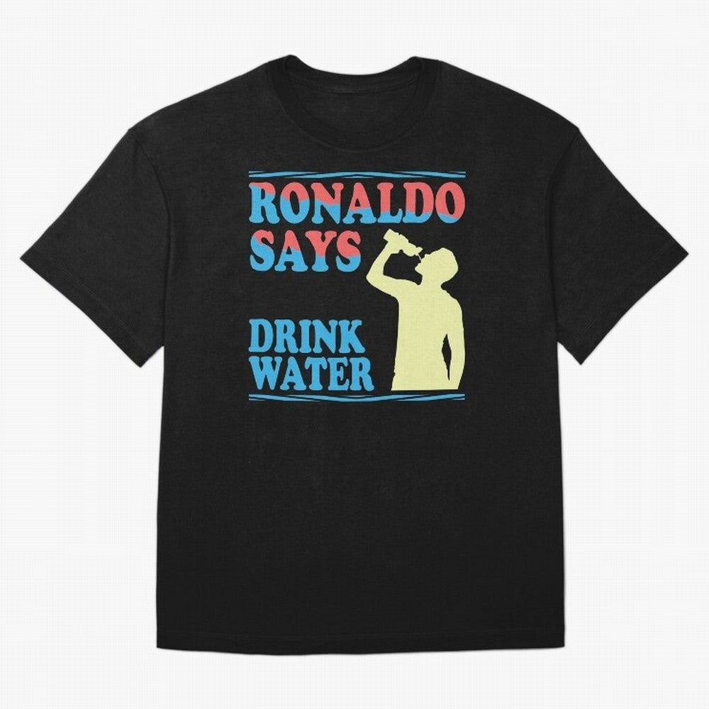Drink Water Ronaldo Oversized T-Shirt Experience the Global Stage of FIFA World Cup 2026 USA Canada Mexico for Fans of Messi and Argentina and Brazil, Bringing Goal Celebration Energy, Supporter Heritage, Football Icons and Worldwide Tournament
