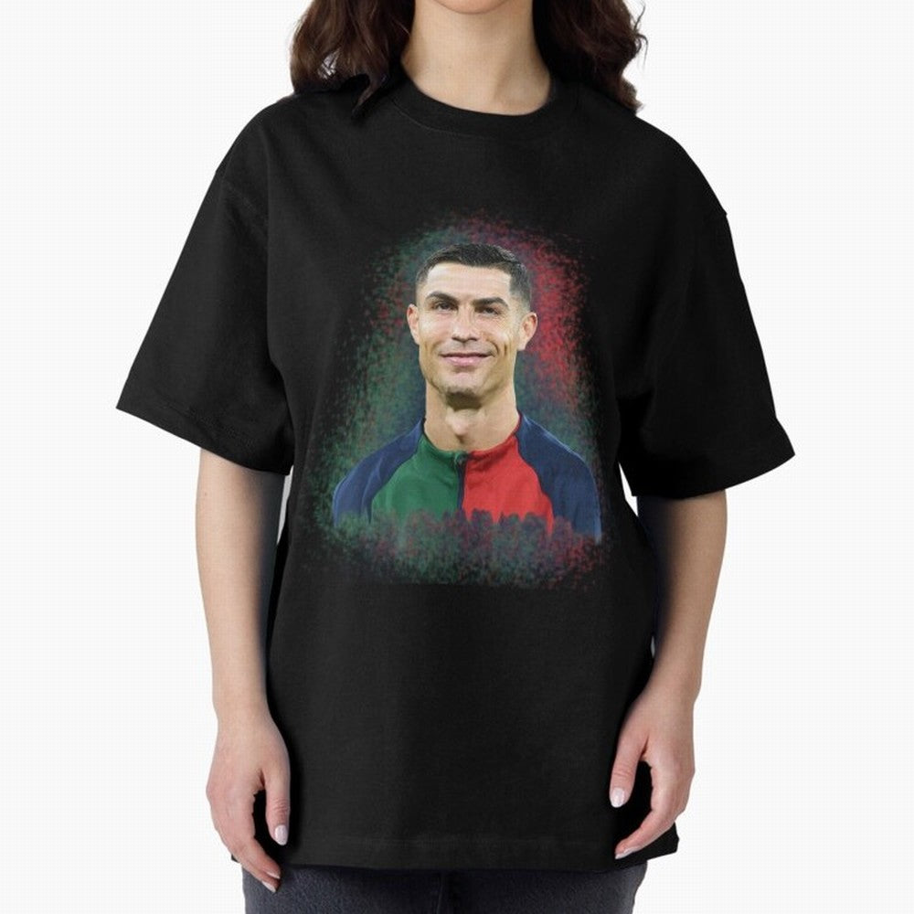 Cristiano Ronaldo digital art Oversized T-Shirt Bring Stadium Energy to FIFA World Cup 2026 USA Canada Mexico Celebrating Messi, Neymar and Mbappe, England and Germany Energy, Football Festival Excitement, Trophy Ambitions, Country Rivalries and
