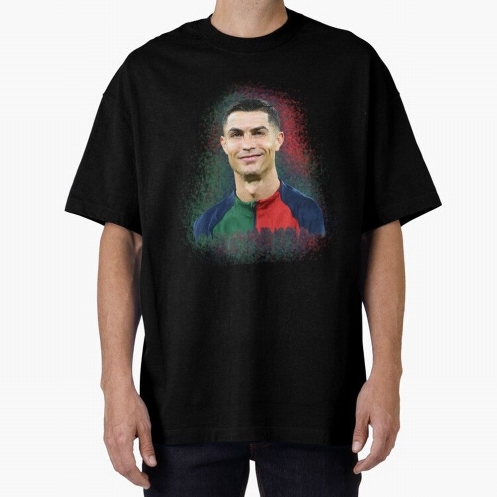 Cristiano Ronaldo digital art Oversized T-Shirt Bring Stadium Energy to FIFA World Cup 2026 USA Canada Mexico Celebrating Messi, Neymar and Mbappe, England and Germany Energy, Football Festival Excitement, Trophy Ambitions, Country Rivalries and