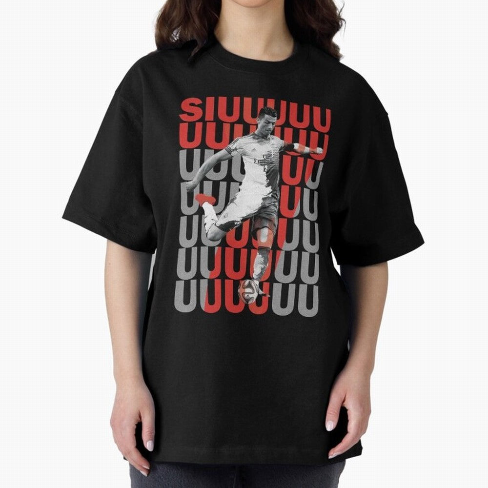 Siuuuuuu Cristiano Ronaldo Oversized T-Shirt Share the Excitement of FIFA World Cup 2026 Group Stage for Fans of Messi, Neymar and Mbappe and Spain, Bringing Classic Soccer Heritage, Championship Pressure, Fan Loyalty and International Pride;