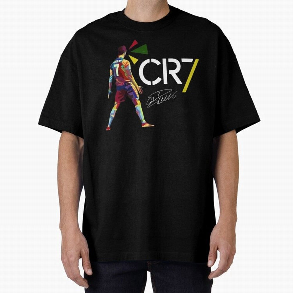 Cr7 Cristiano Ronaldo Signature Oversized T-Shirt Support Your Favorite Stars during FIFA World Cup 2026 USA Canada Mexico Spirit, Driven by England and Germany, Messi and Cristiano Ronaldo, Retro Football Energy, Iconic Rivalries, Trophy Chase
