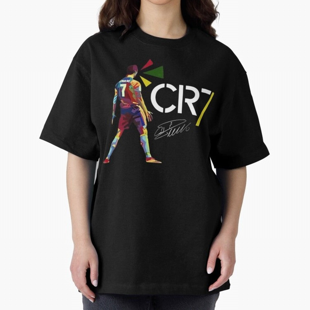 Cr7 Cristiano Ronaldo Signature Oversized T-Shirt Support Your Favorite Stars during FIFA World Cup 2026 USA Canada Mexico Spirit, Driven by England and Germany, Messi and Cristiano Ronaldo, Retro Football Energy, Iconic Rivalries, Trophy Chase