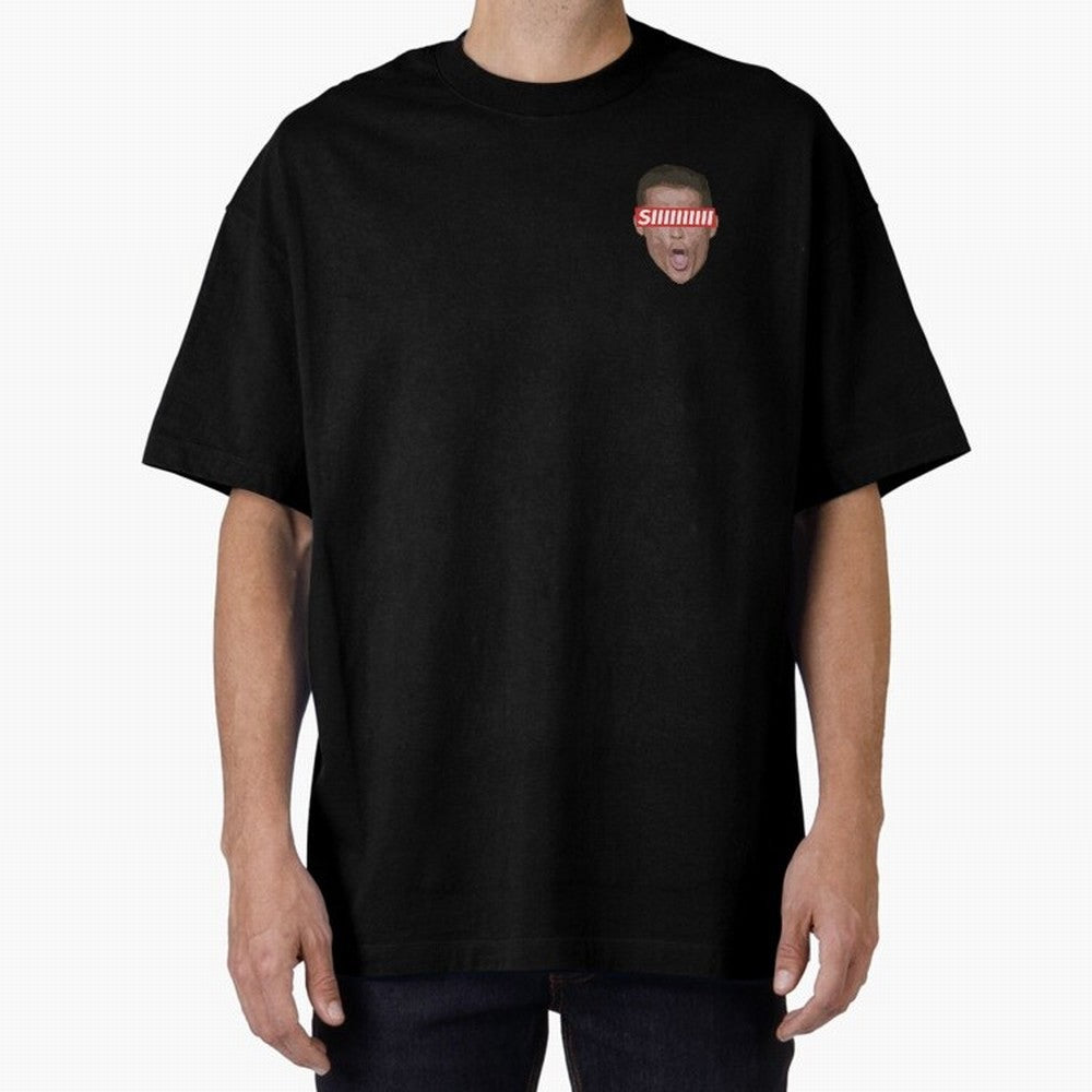 SIIII - Cristiano Ronaldo - Floating Head Oversized T-Shirt Make Your Look Match FIFA World Cup 2026 USA Canada Mexico Spirit, Inspired by France and Portugal, Neymar, Haaland and Cristiano Ronaldo, Supporter Pride, Iconic Celebrations, Legendary