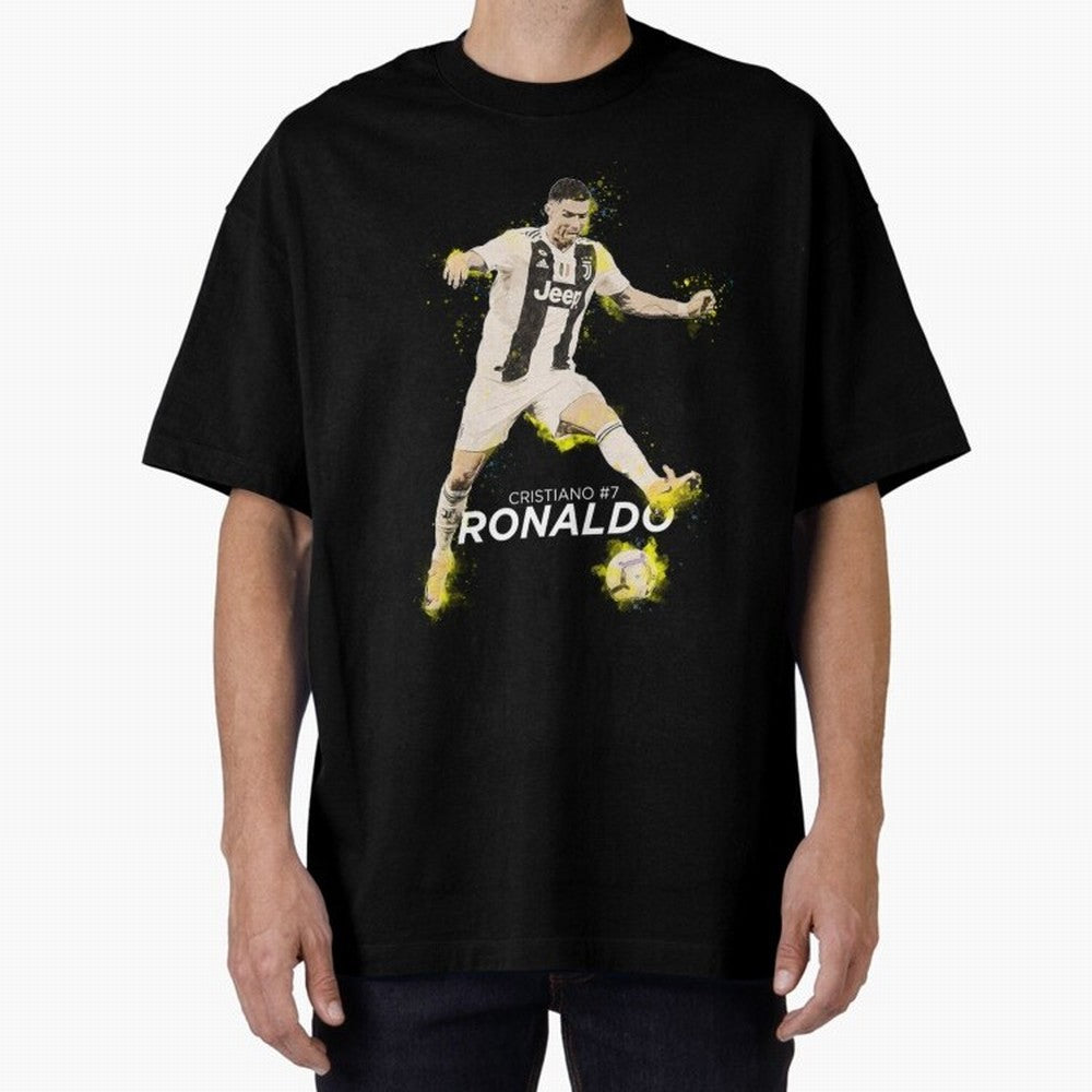 Cristiano Ronaldo Cristiano Ronaldo Oversized T-Shirt Honor the Football Icons of FIFA World Cup 2026 for Fans of Mbappe and Neymar and Brazil, Portugal and Argentina, Bringing Retro Football Energy, Iconic Rivalries, Trophy Chase Drama and Stadium