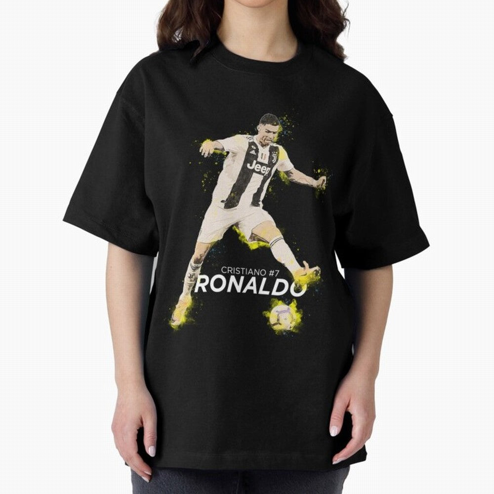 Cristiano Ronaldo Cristiano Ronaldo Oversized T-Shirt Honor the Football Icons of FIFA World Cup 2026 for Fans of Mbappe and Neymar and Brazil, Portugal and Argentina, Bringing Retro Football Energy, Iconic Rivalries, Trophy Chase Drama and Stadium
