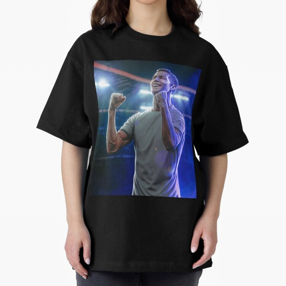 Cristiano Ronaldo Oversized T-Shirt Turn Up for Global Football Passion for FIFA World Cup 2026, Connected to Messi, CR7 and Mbappe, Spain, Stadium Memories, Football Loyalty, International Chants and Championship Tradition; Ideal for Football